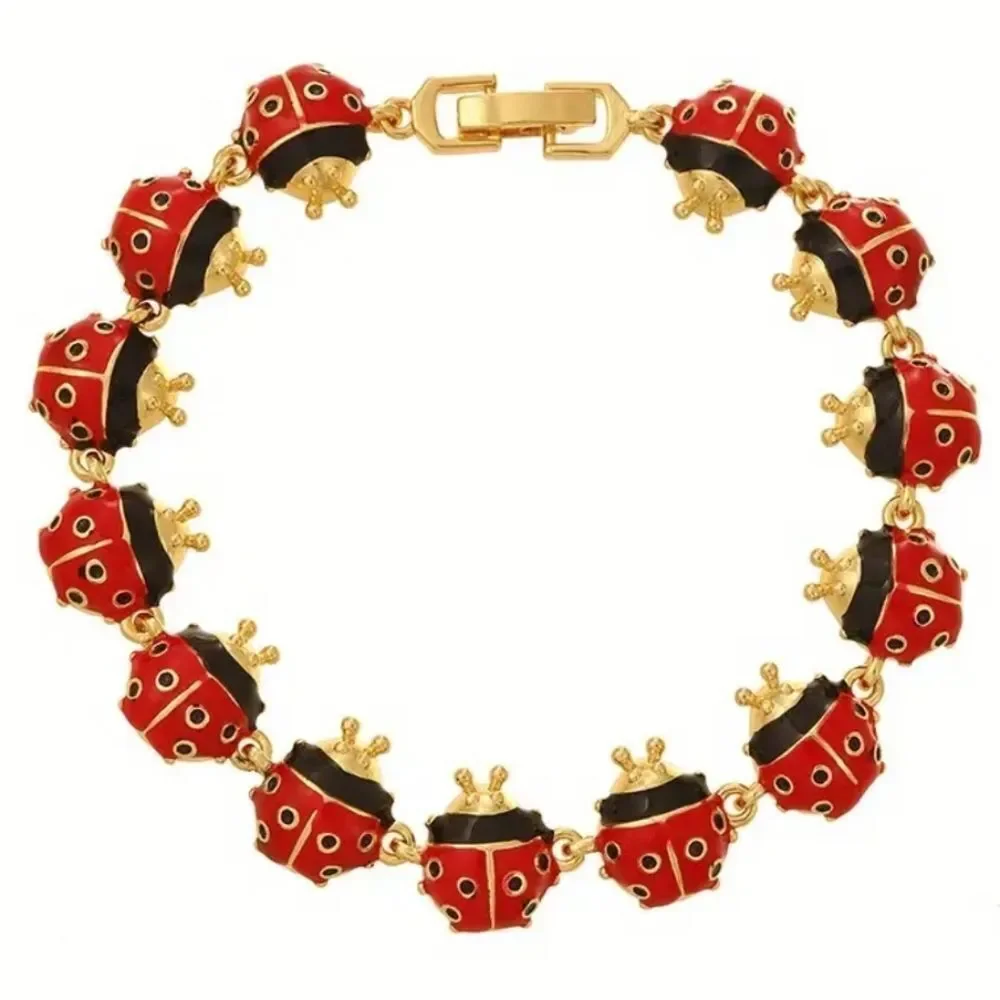 Elegant 18K Gold Plated Ladybug Bracelet